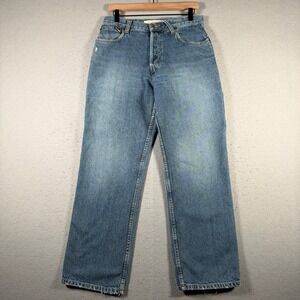 Alab Worker Mens‎ Straight Leg Blue Denim Jeans Medium Wash 31x32 Fits 30x29